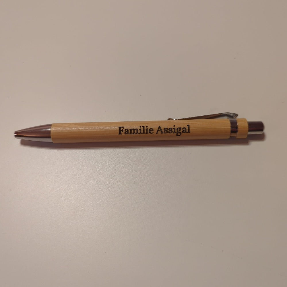 Kugelschreiber Bambus mit Gravur