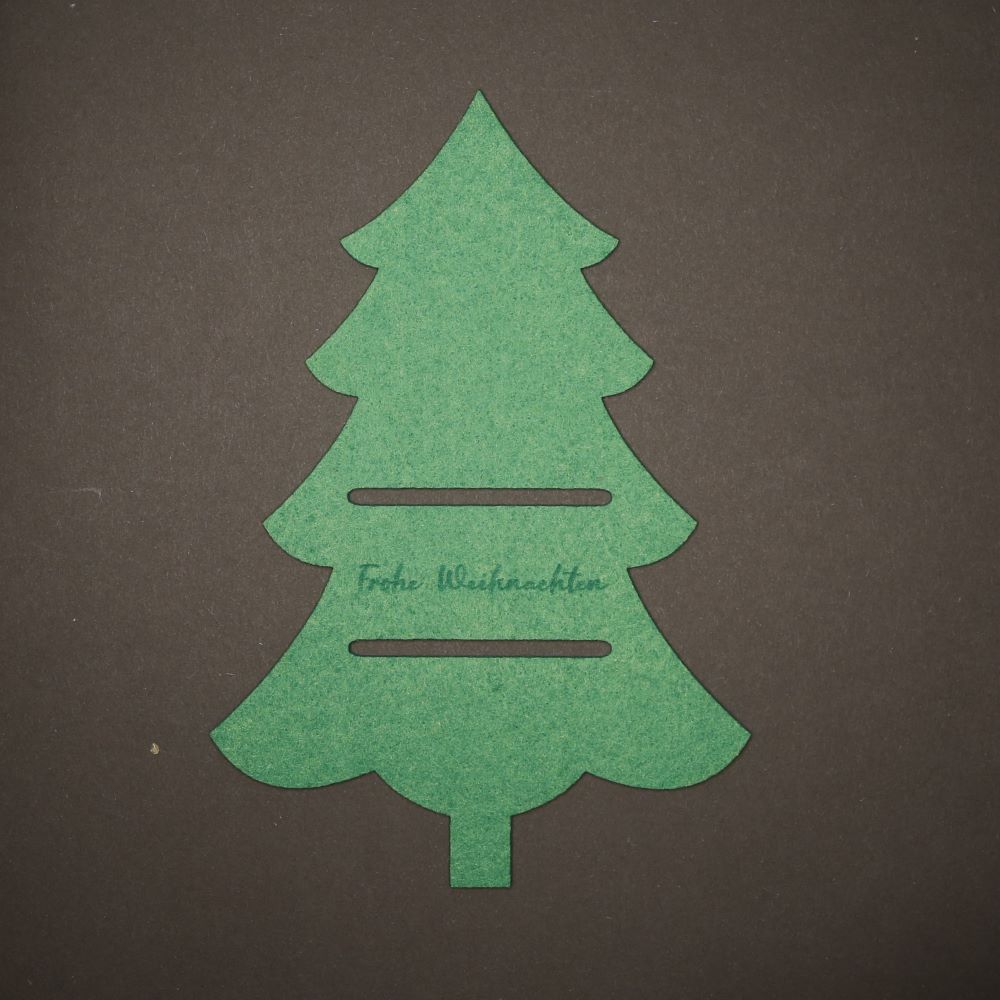 Bestecktasche Weihnachten Baum Gravur Laser Filz