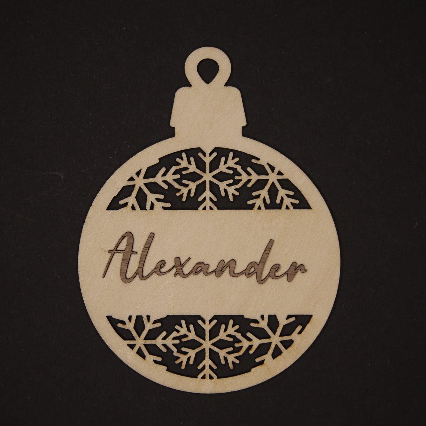 Christbaumschmuck Gravur Name Laser Holz