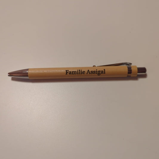 Kugelschreiber Bambus mit Gravur